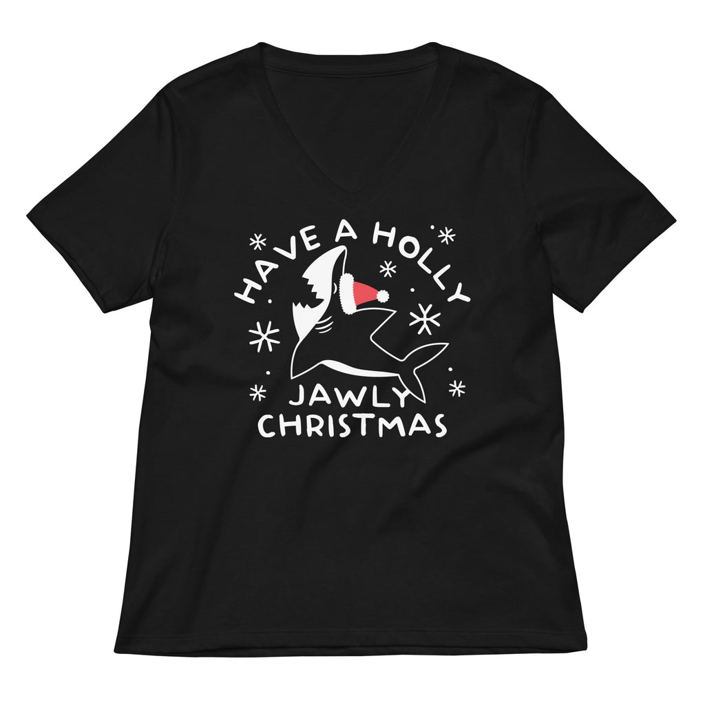 Have A Holly Jawly Christmas Women's V-Neck Tee Hoodie, Sweatshirt | CoreVibeTees.com (Image 2)