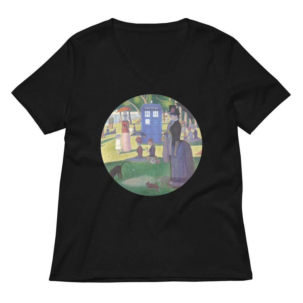 Tardis On La Grande Women's V-Neck Tee Hoodie, Sweatshirt | CoreVibeTees.com (Image 2)