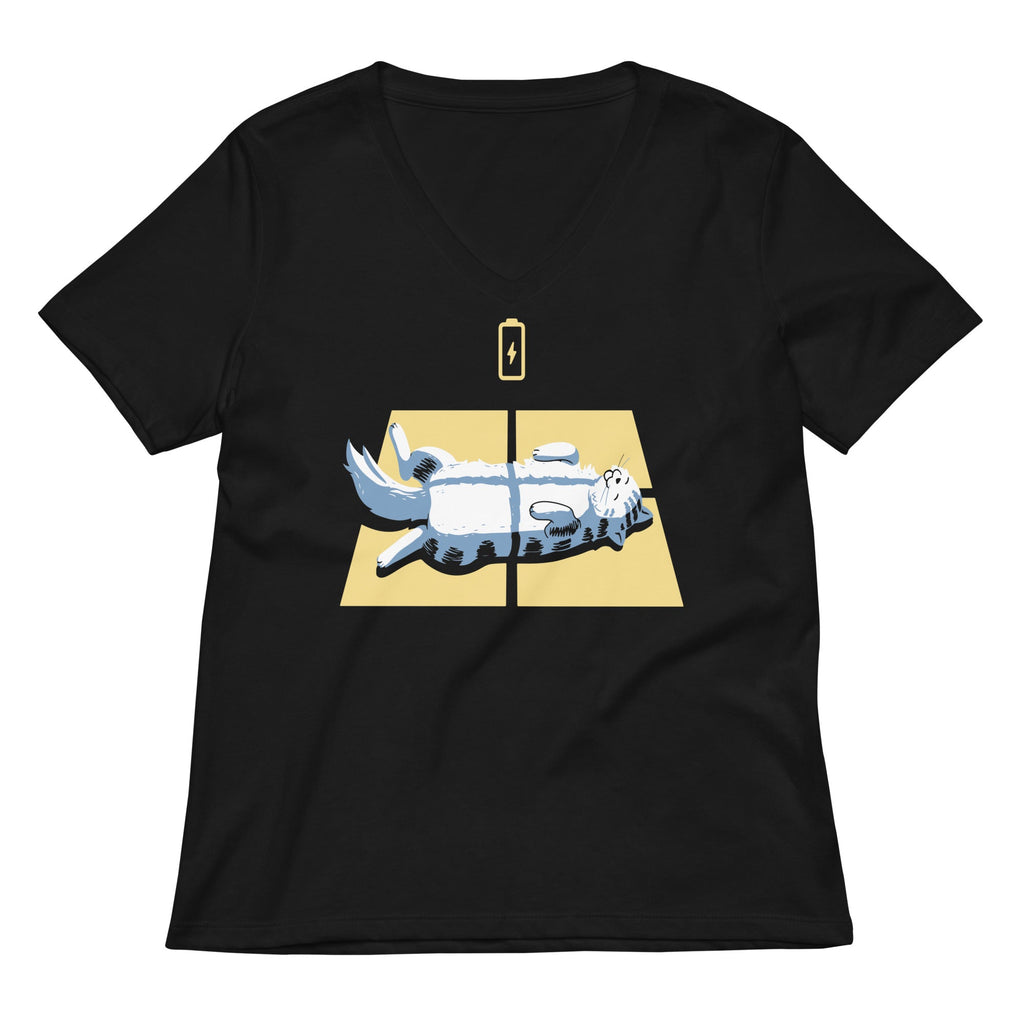 Solar Charging Women's V-Neck Tee Hoodie, Sweatshirt | CoreVibeTees.com (Image 1)