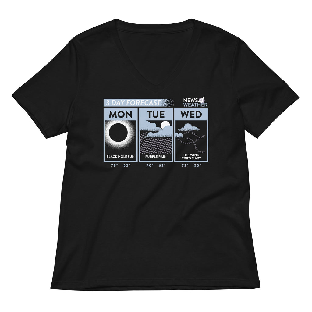 3 Day Forecast Women's V-Neck Tee Hoodie, Sweatshirt | CoreVibeTees.com (Image 1)