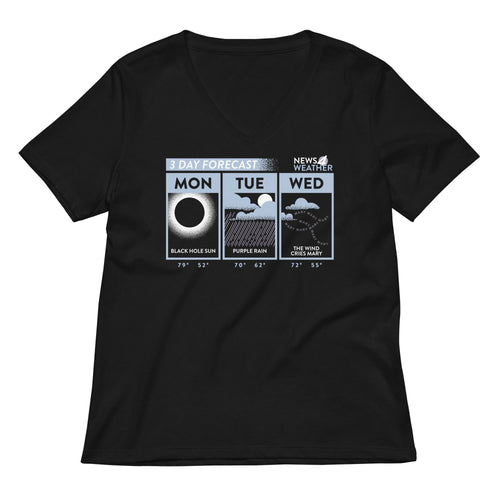 3 Day Forecast Women's V-Neck Tee Hoodie, Sweatshirt | CoreVibeTees.com (Image 1)