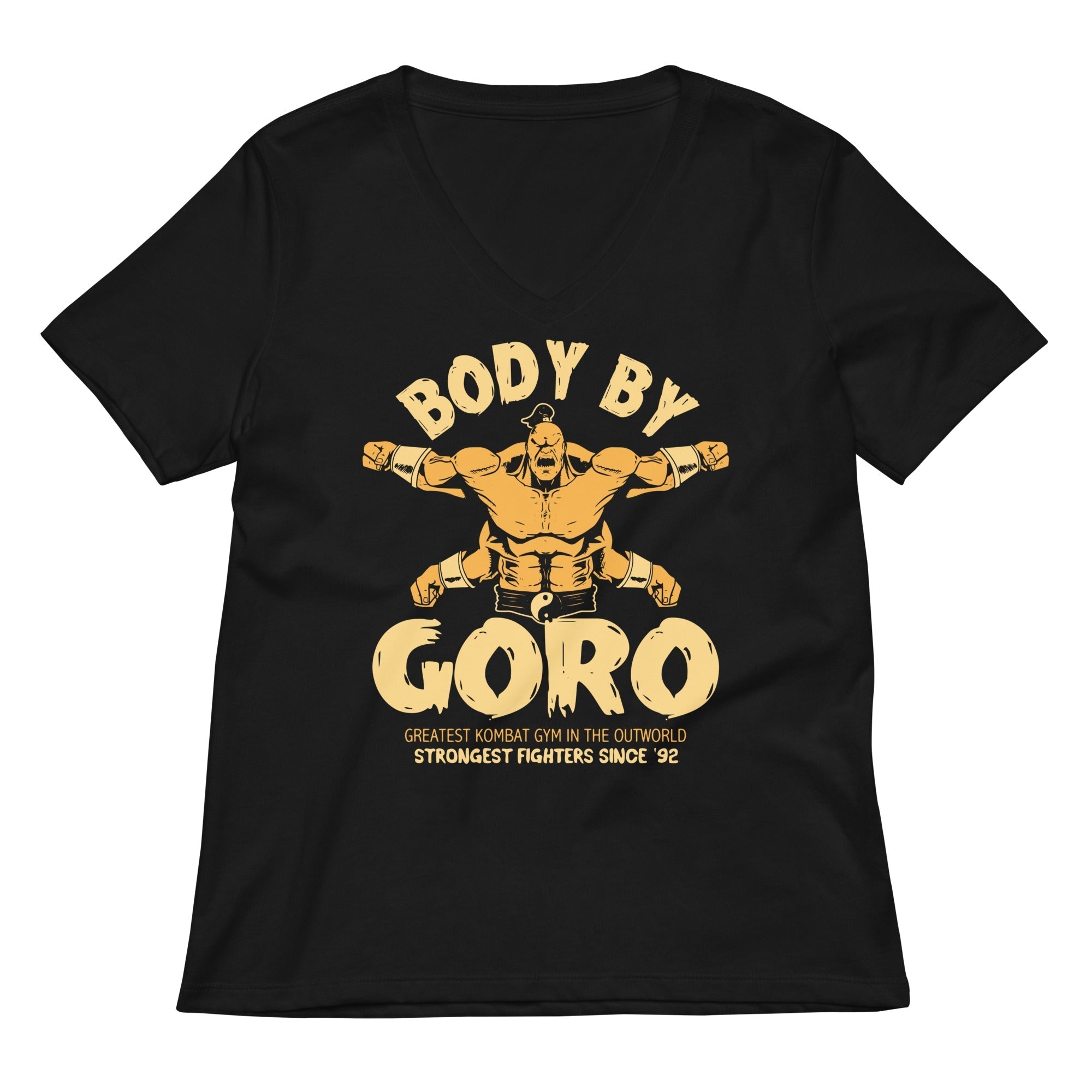 Body By Goro Women's V-Neck Tee Hoodie, Sweatshirt | CoreVibeTees.com (Image 1)