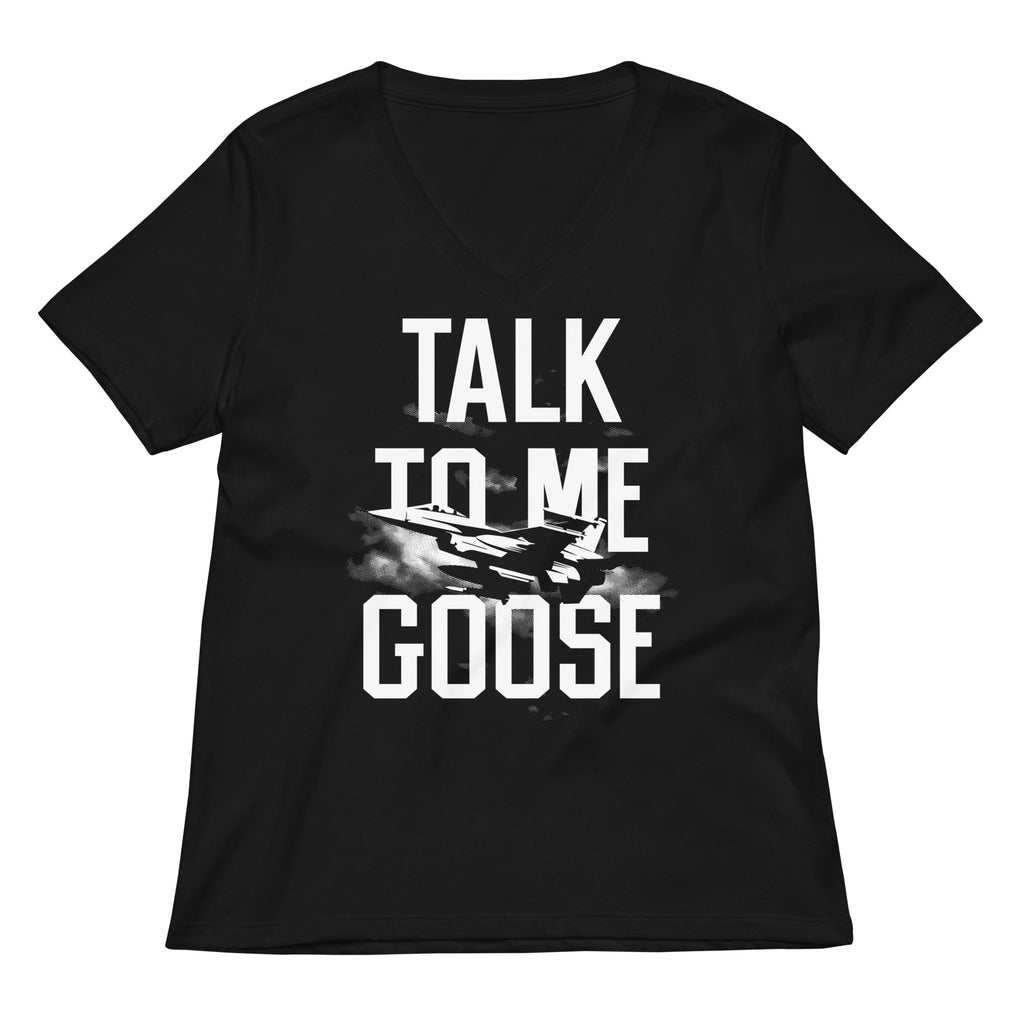 Talk To Me Goose Women's V-Neck Tee Hoodie, Sweatshirt | CoreVibeTees.com (Image 2)
