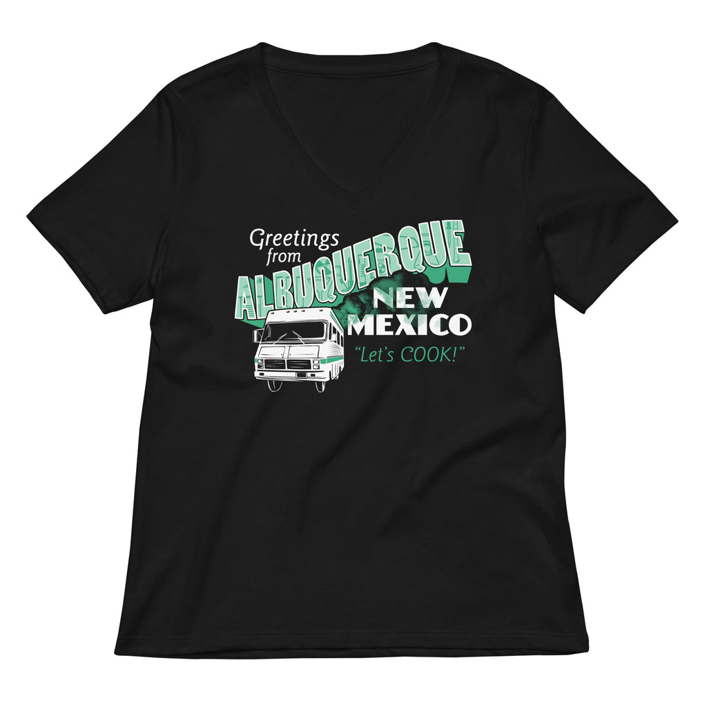 Greetings From Albuquerque Women's V-Neck Tee Hoodie, Sweatshirt | CoreVibeTees.com (Image 1)
