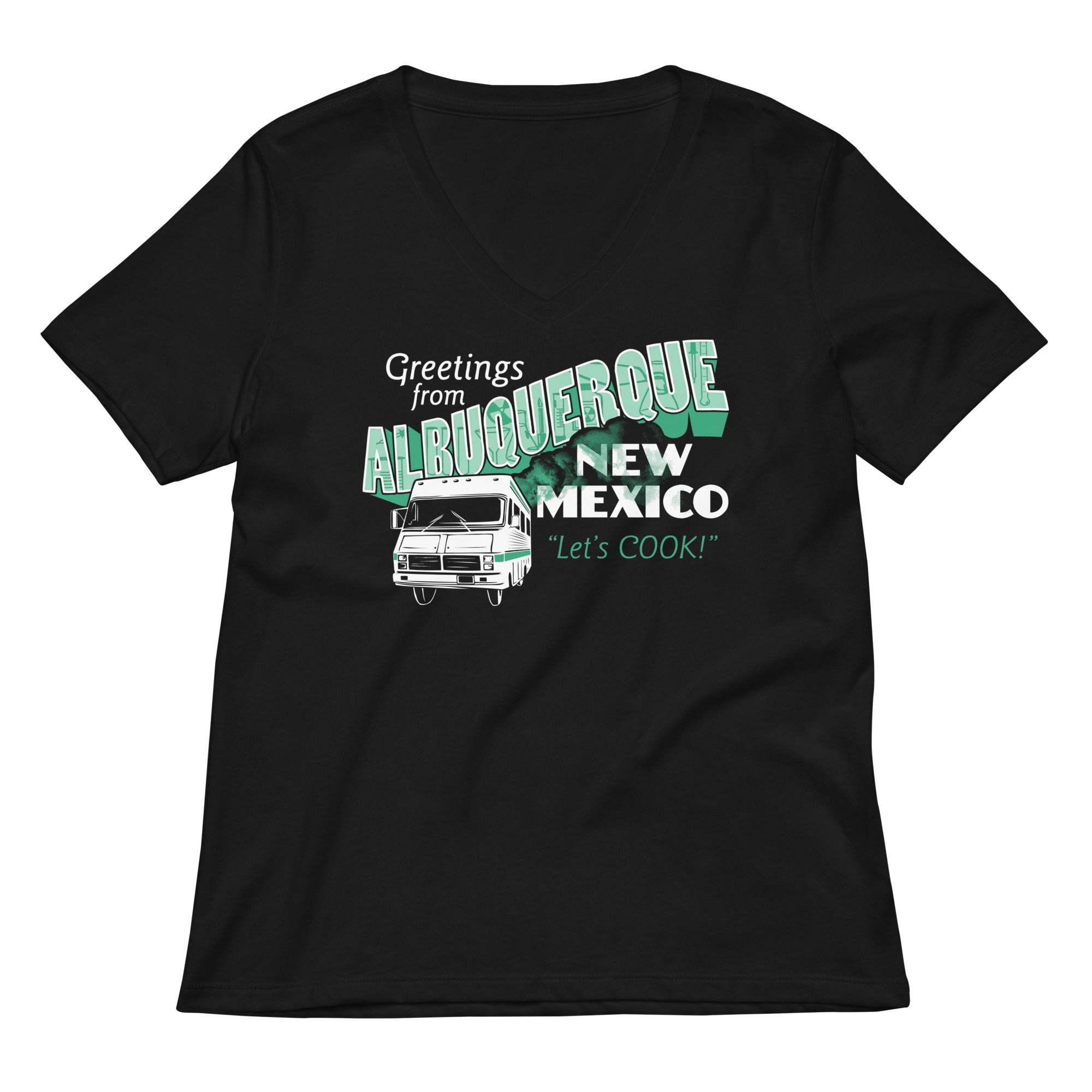 Greetings From Albuquerque Women's V-Neck Tee Hoodie, Sweatshirt | CoreVibeTees.com (Image 1)