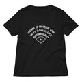 Home Is Where The WiFI Connects Automatically Women's V-Neck Tee Hoodie, Sweatshirt | CoreVibeTees.com (Image 1)