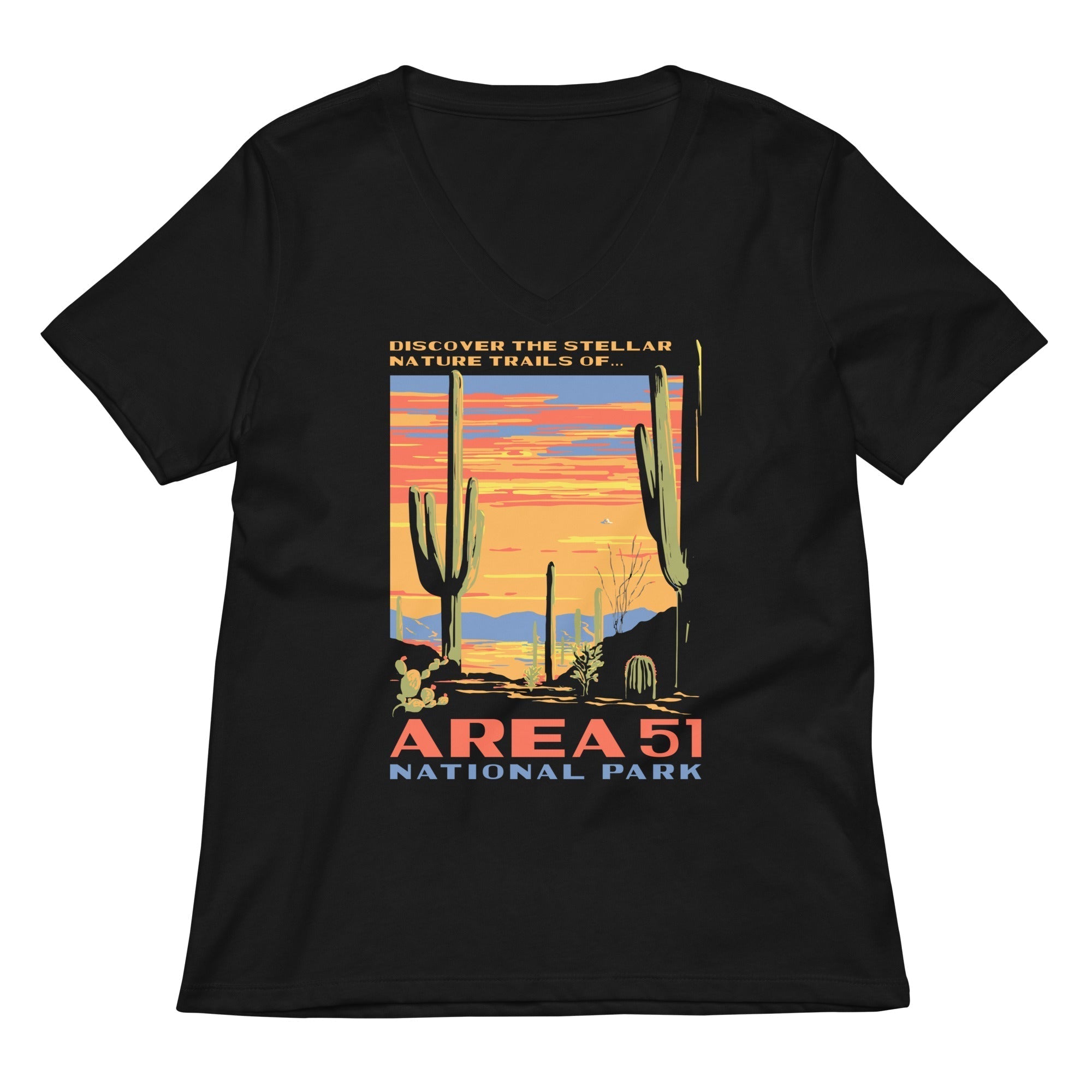 Area 51 National Park Women's V-Neck Tee Hoodie, Sweatshirt | CoreVibeTees.com (Image 1)