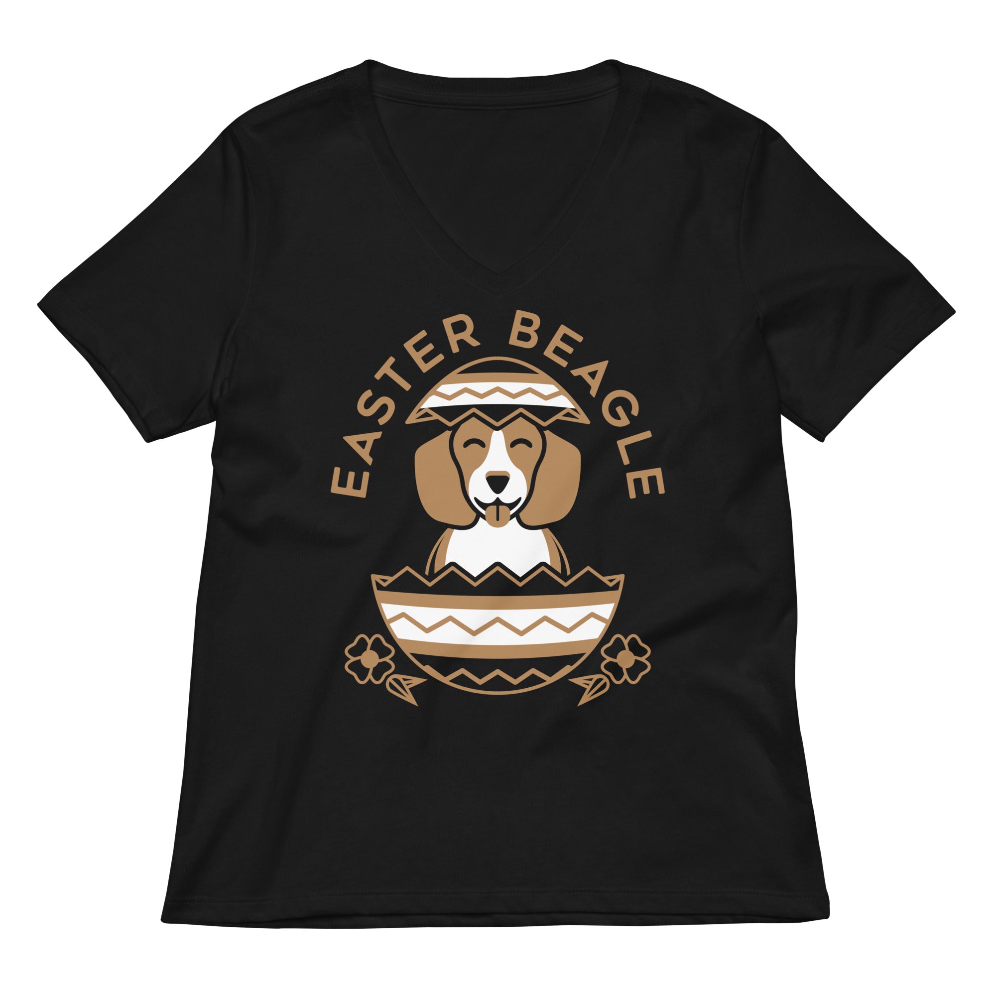 Easter Beagle Women's V-Neck Tee Hoodie, Sweatshirt | CoreVibeTees.com (Image 1)