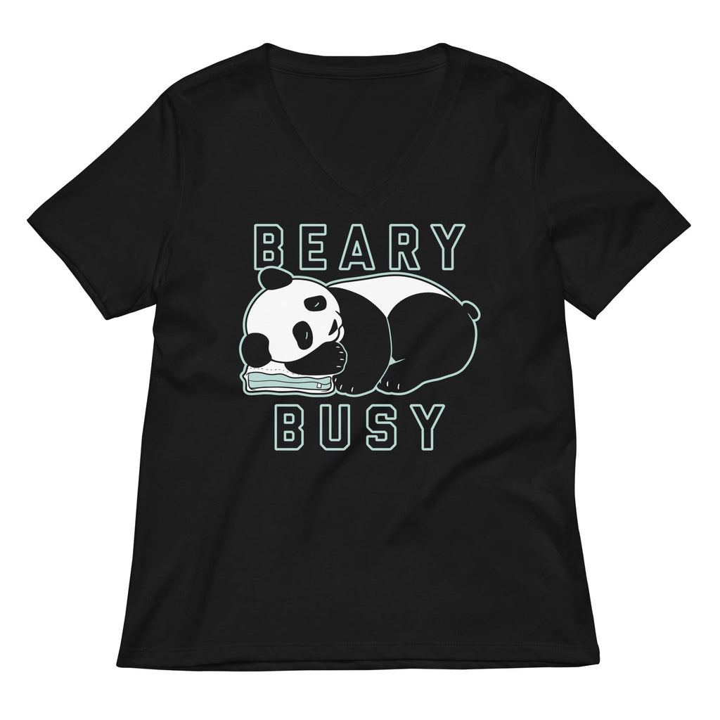 Beary Busy Women's V-Neck Tee Hoodie, Sweatshirt | CoreVibeTees.com (Image 1)