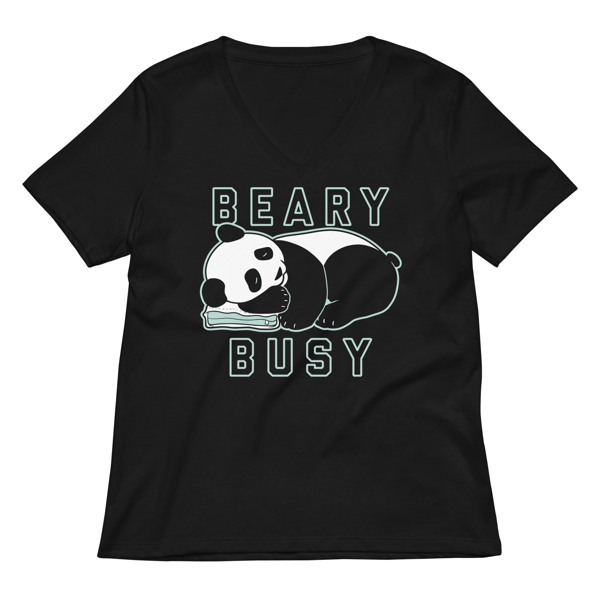 Beary Busy Women's V-Neck Tee Hoodie, Sweatshirt | CoreVibeTees.com (Image 1)