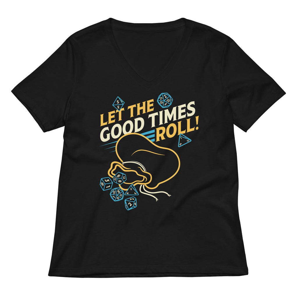 Let The Good Times Roll! Women's V-Neck Tee Hoodie, Sweatshirt | CoreVibeTees.com (Image 1)