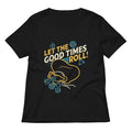 Let The Good Times Roll! Women's V-Neck Tee Hoodie, Sweatshirt | CoreVibeTees.com (Image 1)