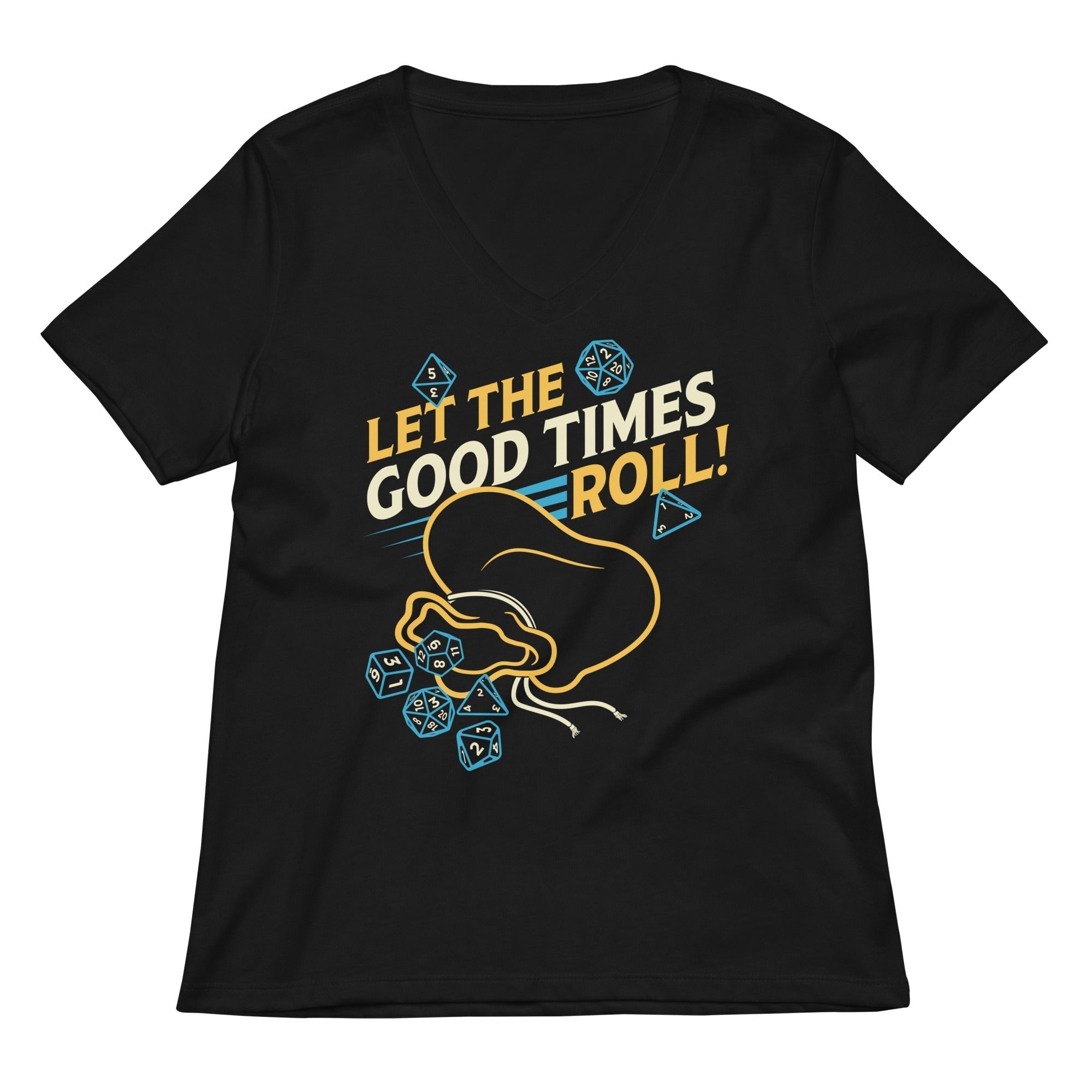 Let The Good Times Roll! Women's V-Neck Tee Hoodie, Sweatshirt | CoreVibeTees.com (Image 1)