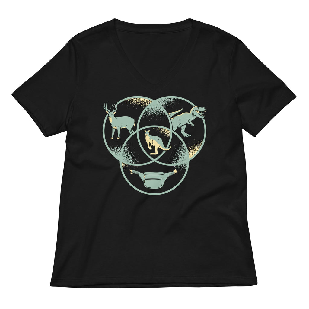 Kangaroo Venn Diagram Women's V-Neck Tee Hoodie, Sweatshirt | CoreVibeTees.com (Image 1)