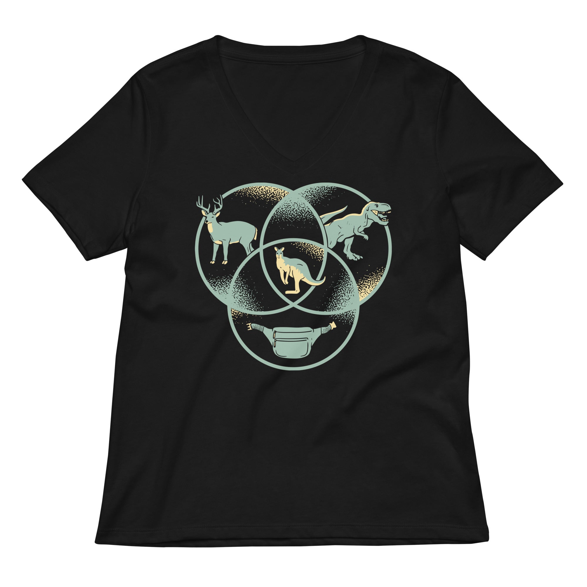 Kangaroo Venn Diagram Women's V-Neck Tee Hoodie, Sweatshirt | CoreVibeTees.com (Image 1)
