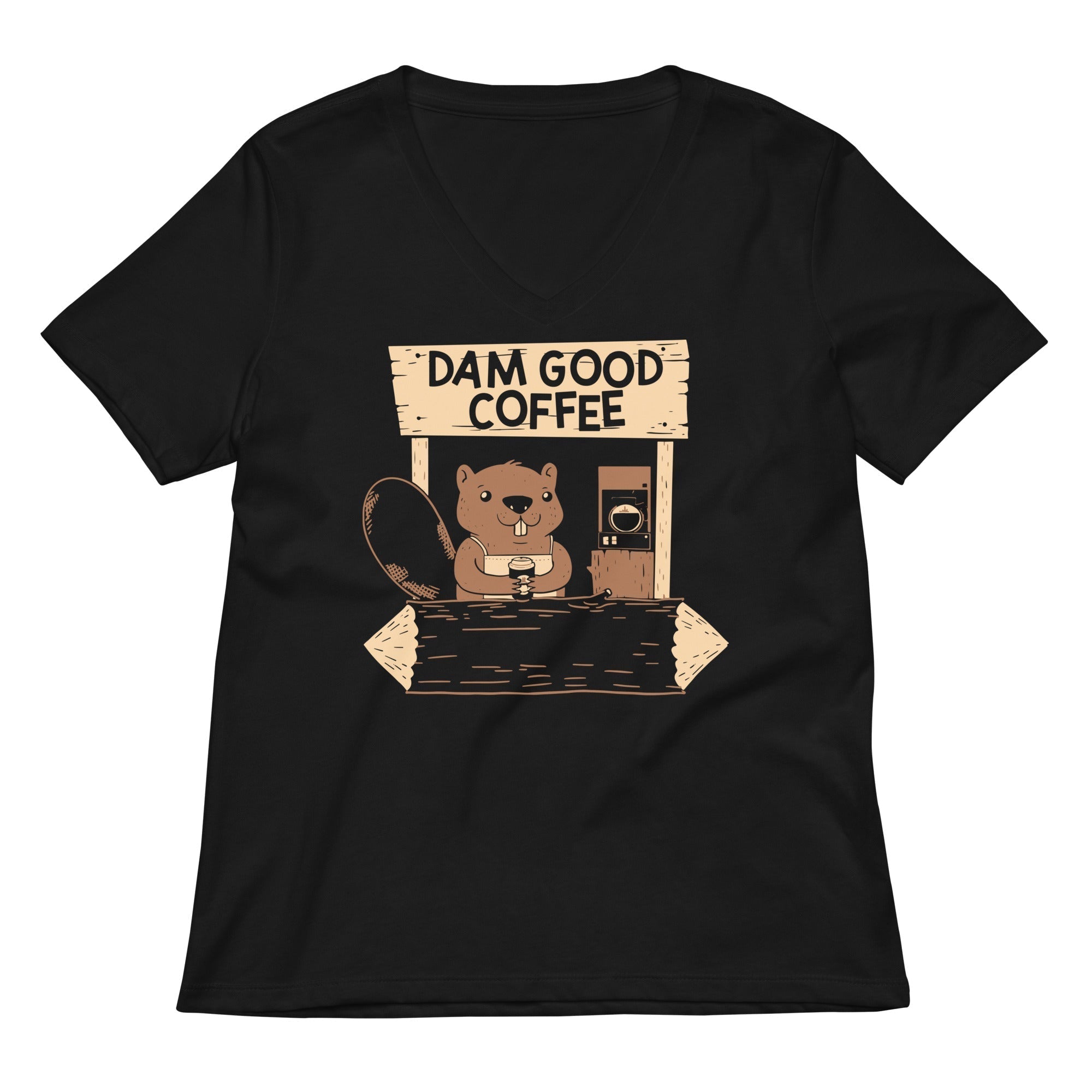 Dam Good Coffee Women's V-Neck Tee Hoodie, Sweatshirt | CoreVibeTees.com (Image 1)