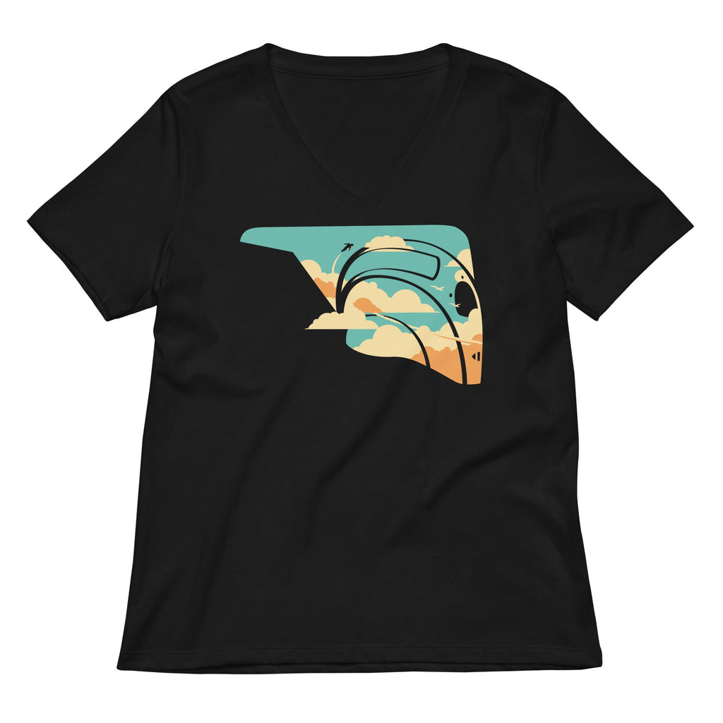 Sky Rocket Women's V-Neck Tee Hoodie, Sweatshirt | CoreVibeTees.com (Image 1)