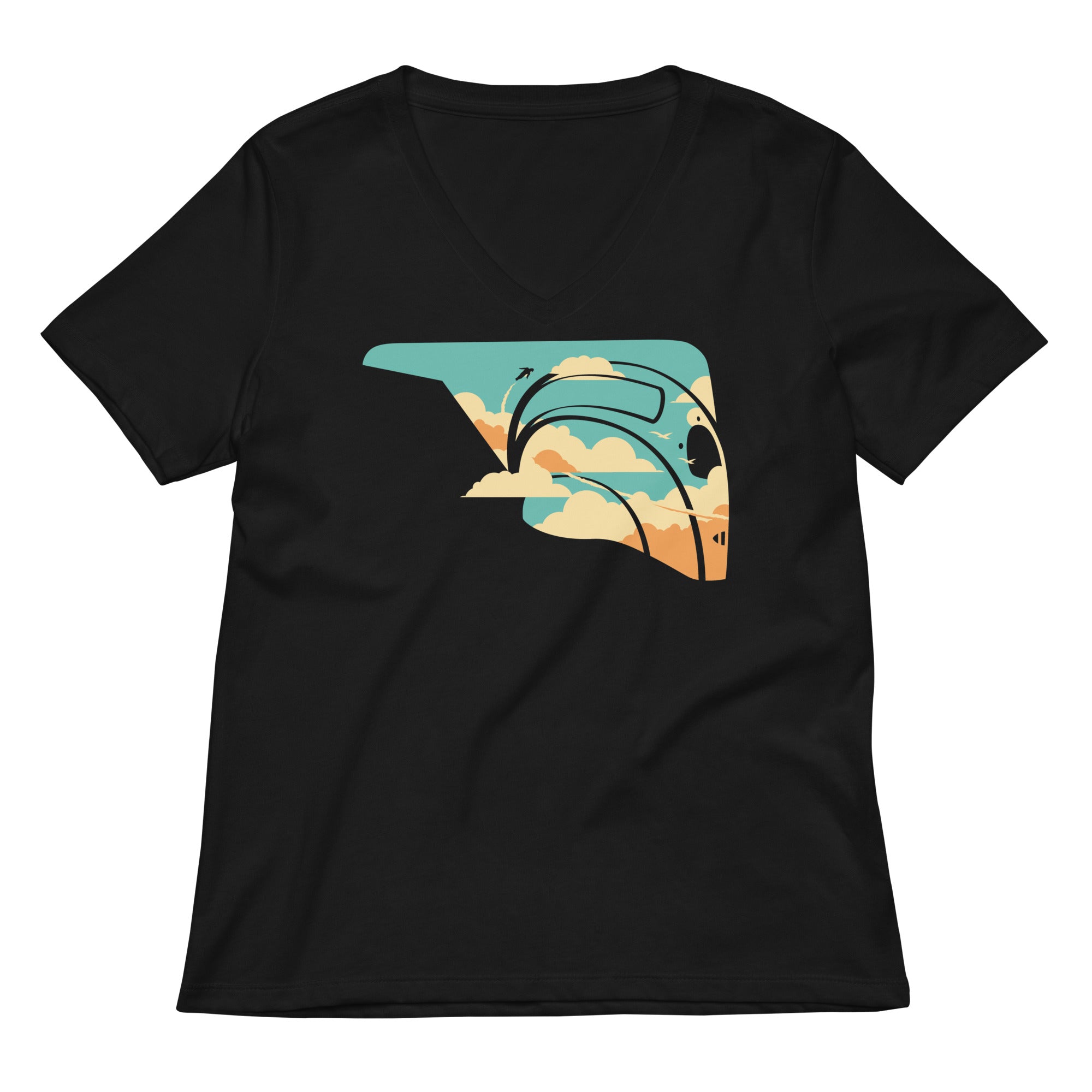 Sky Rocket Women's V-Neck Tee Hoodie, Sweatshirt | CoreVibeTees.com (Image 1)
