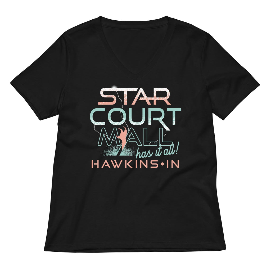 Starcourt Mall Women's V-Neck Tee Hoodie, Sweatshirt | CoreVibeTees.com (Image 1)