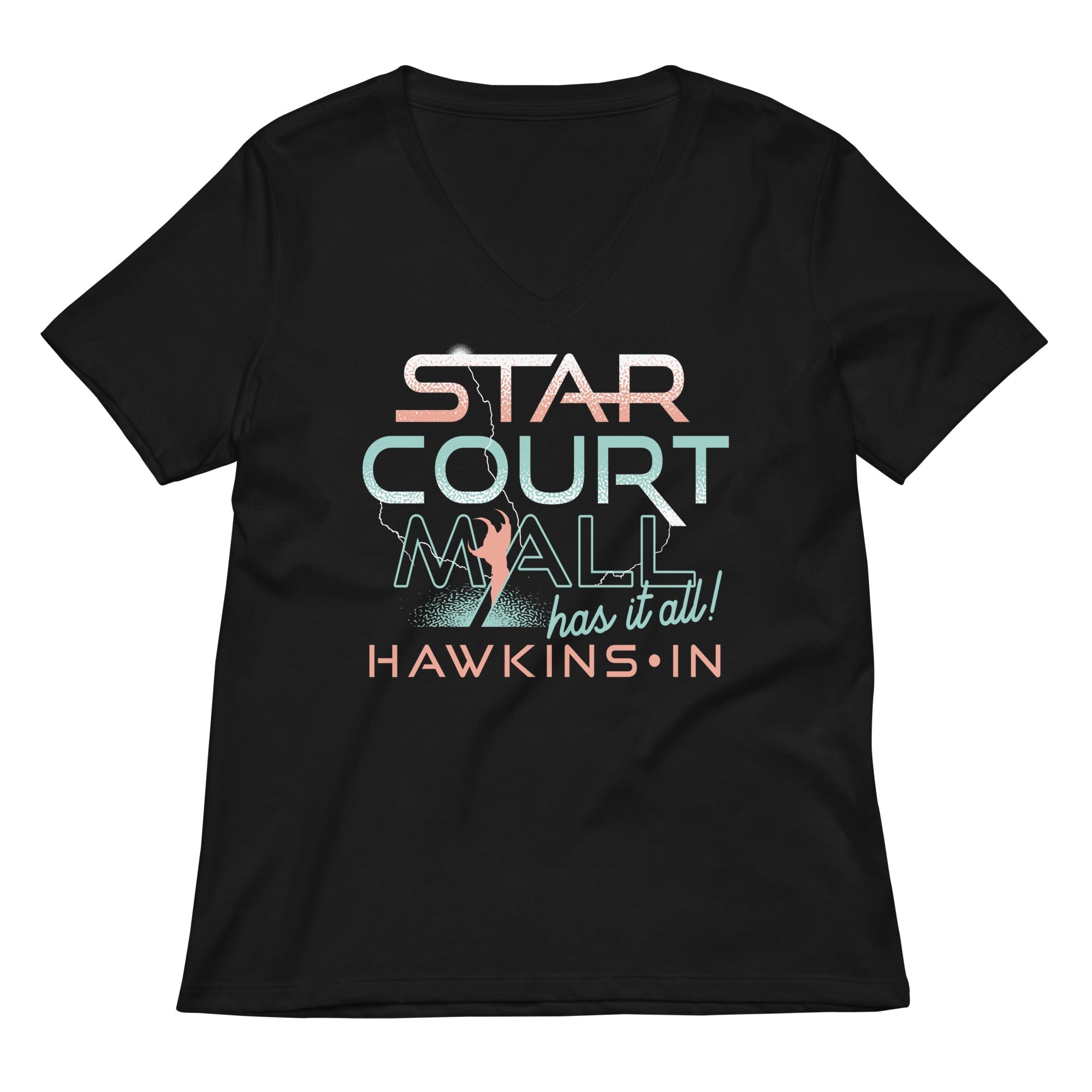 Starcourt Mall Women's V-Neck Tee Hoodie, Sweatshirt | CoreVibeTees.com (Image 1)