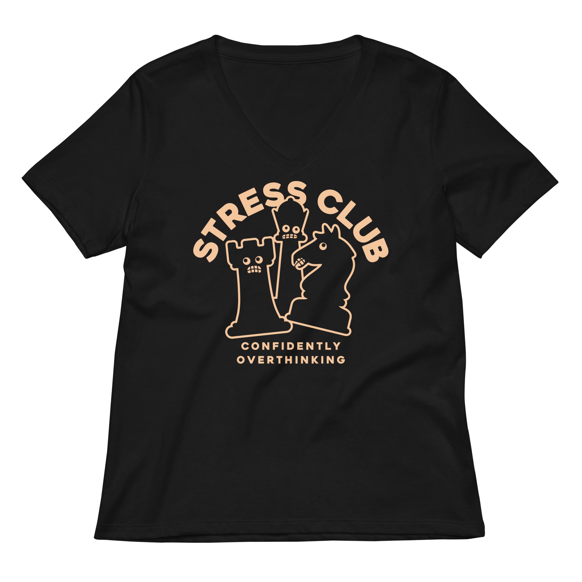 Stress Club Women's V-Neck Tee Hoodie, Sweatshirt | CoreVibeTees.com (Image 1)