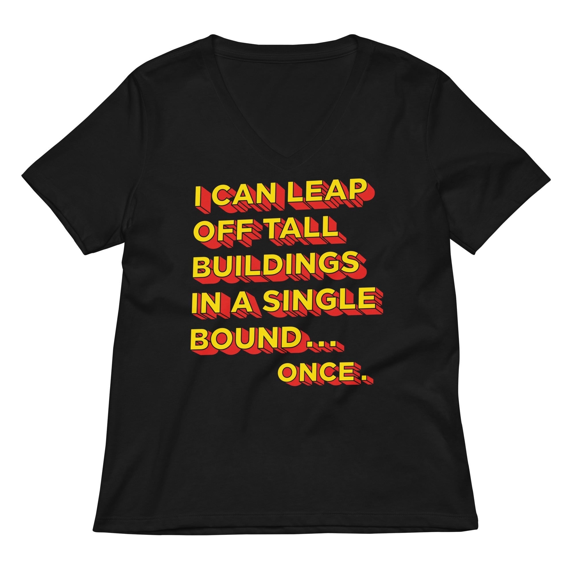 Tall Buildings In A Single Bound Women's V-Neck Tee Hoodie, Sweatshirt | CoreVibeTees.com (Image 1)