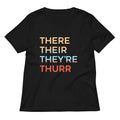 There Their They're Thurr Women's V-Neck Tee Hoodie, Sweatshirt | CoreVibeTees.com (Image 1)