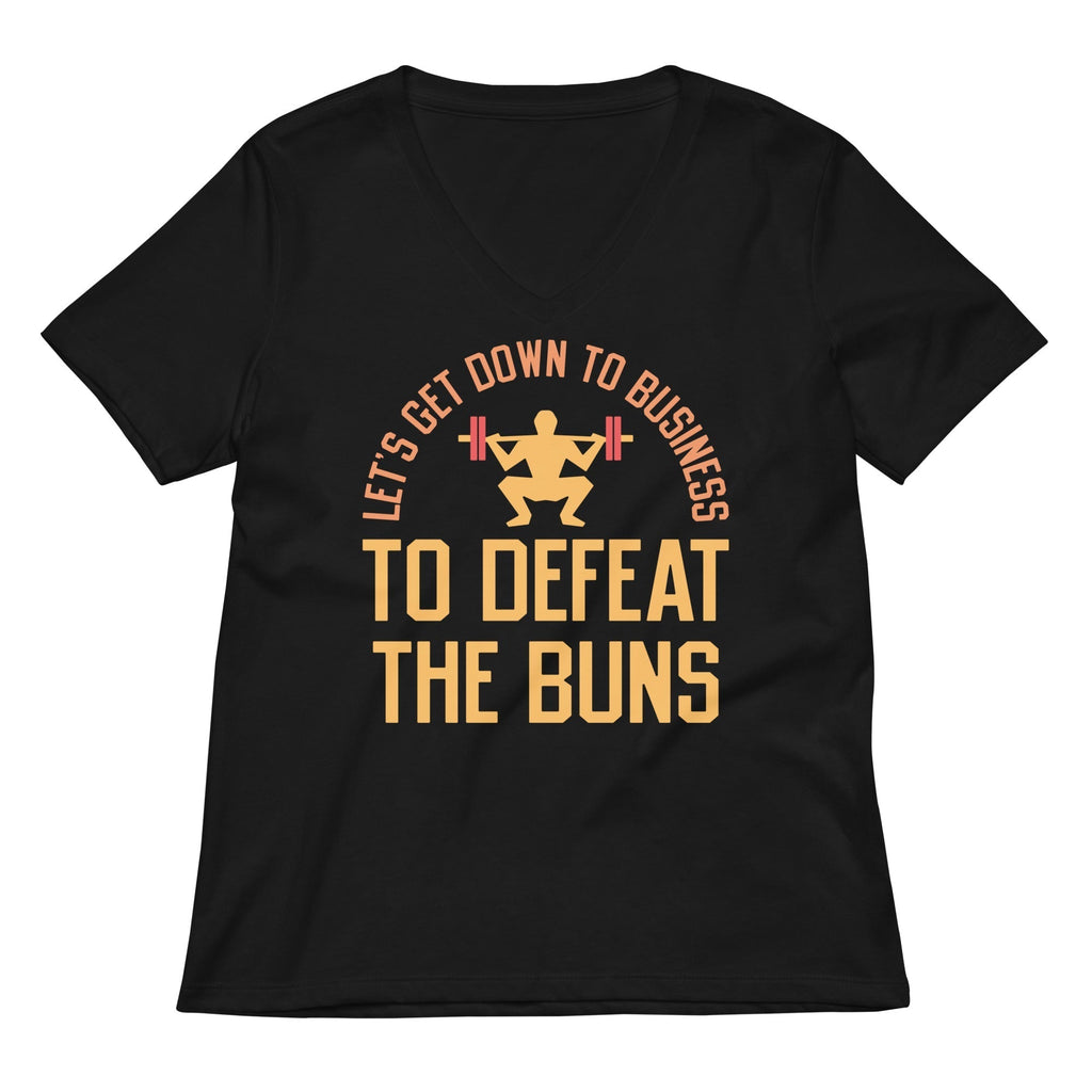 Let's Get Down To Business To Defeat The Buns Women's V-Neck Tee Hoodie, Sweatshirt | CoreVibeTees.com (Image 2)