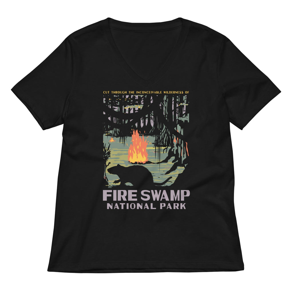 Fire Swamp National Park Women's V-Neck Tee Hoodie, Sweatshirt | CoreVibeTees.com (Image 1)