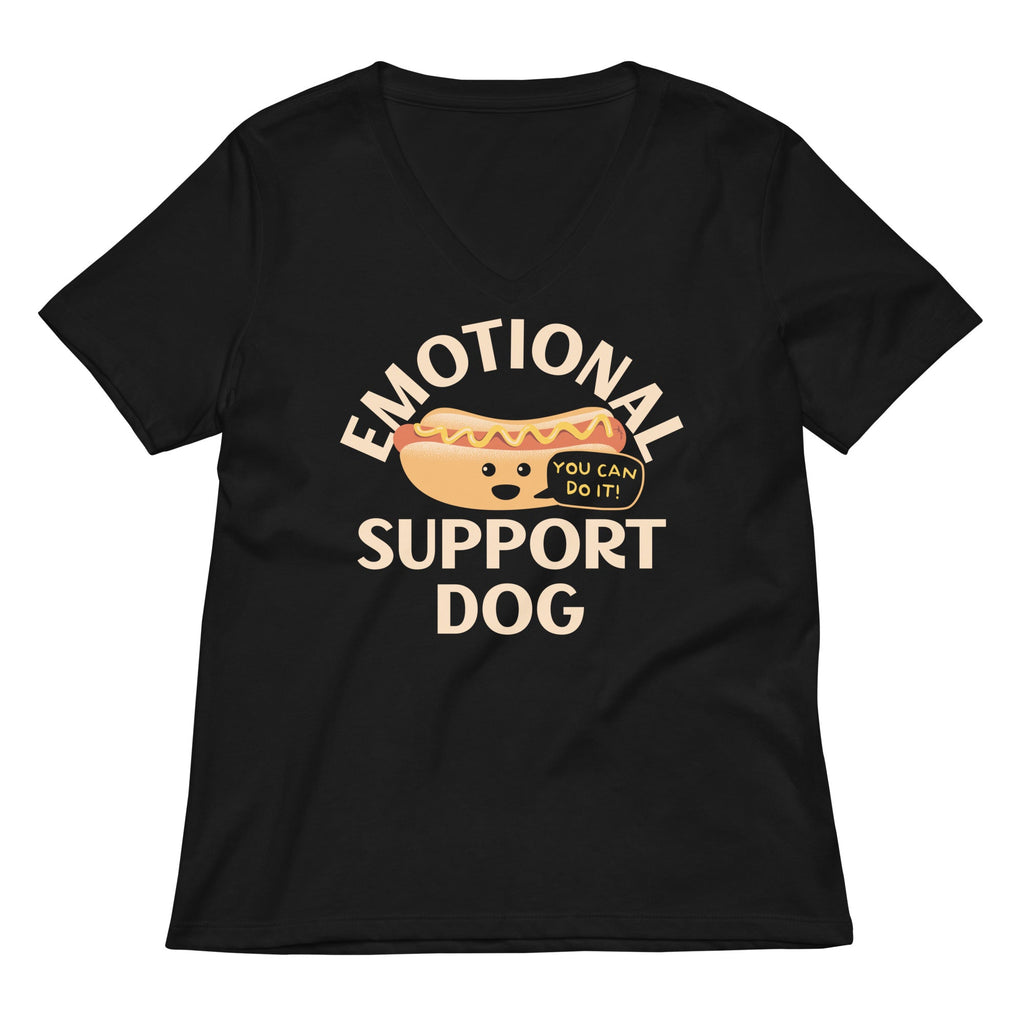 Emotional Support Dog Women's V-Neck Tee Hoodie, Sweatshirt | CoreVibeTees.com (Image 2)