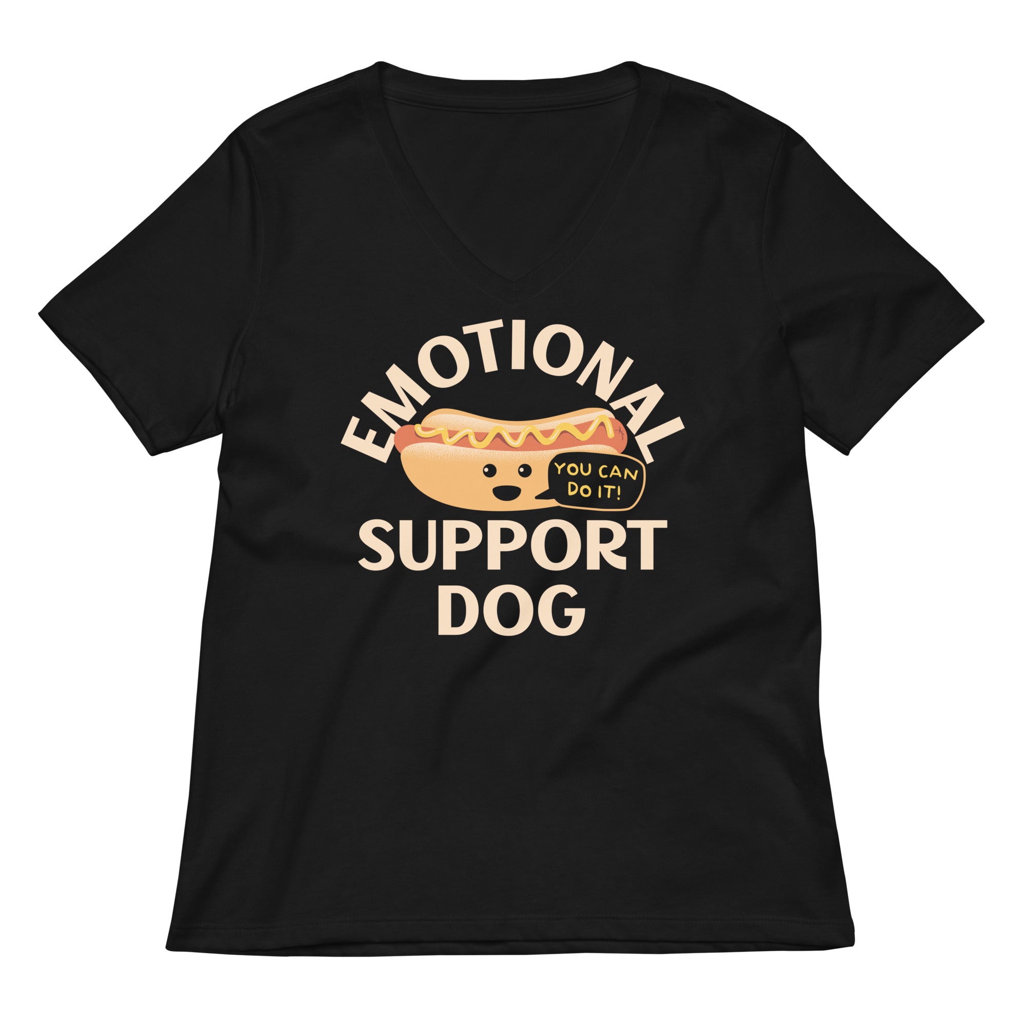 Emotional Support Dog Women's V-Neck Tee Hoodie, Sweatshirt | CoreVibeTees.com (Image 2)