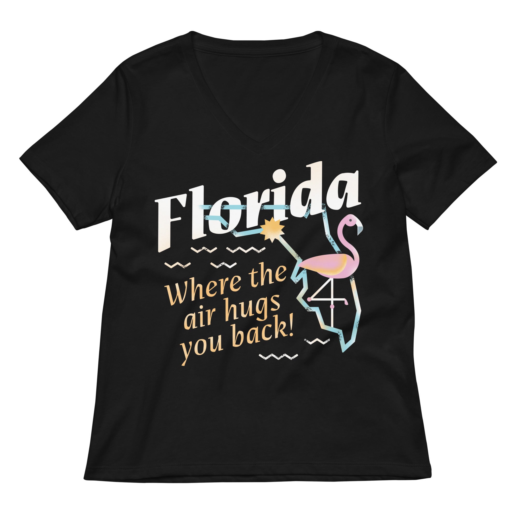 Florida Where The Air Hugs You Back Women's V-Neck Tee