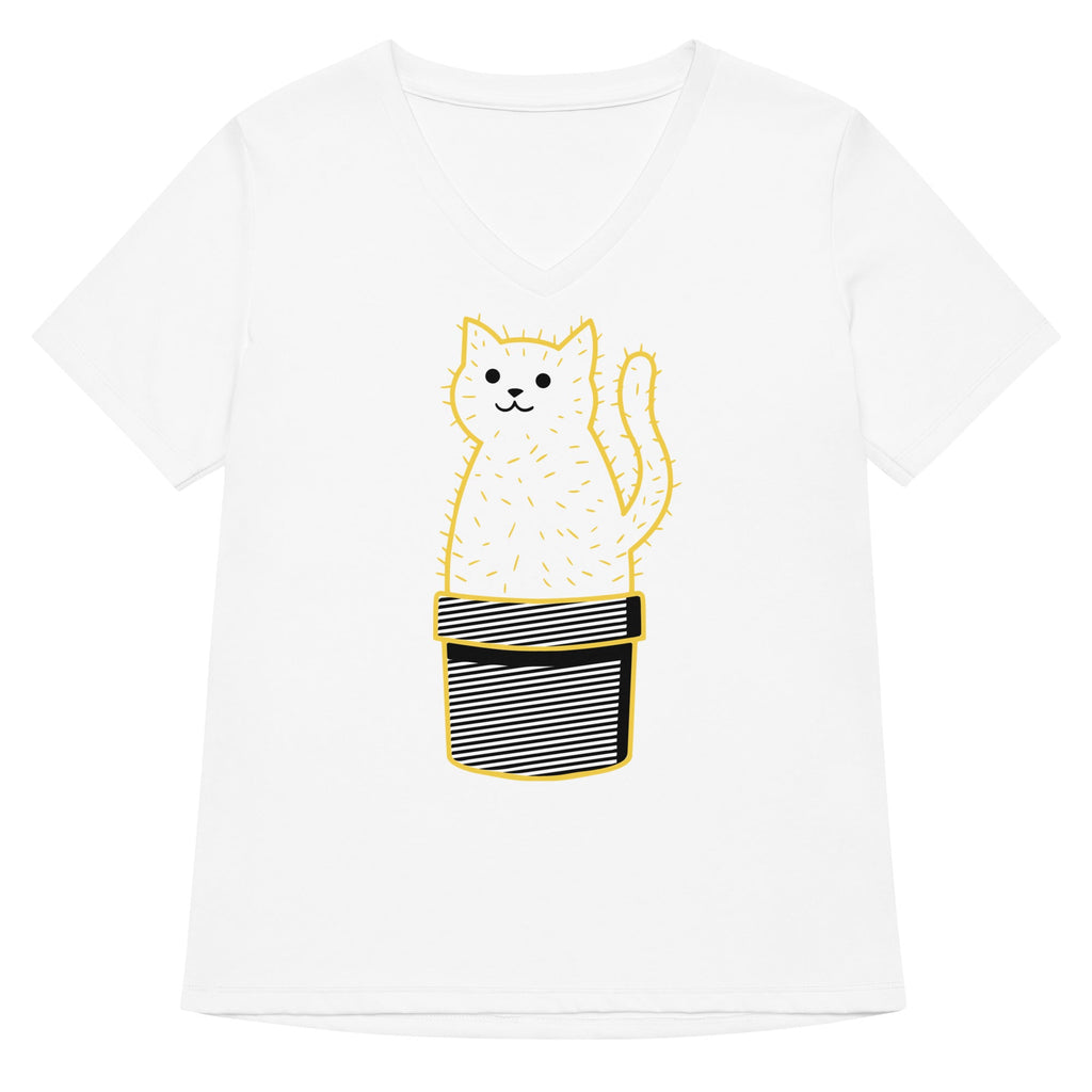Catcus Women's V-Neck Tee Hoodie, Sweatshirt | CoreVibeTees.com (Image 3)