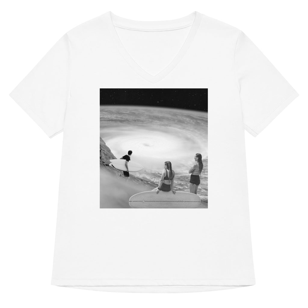 Surf's Up Women's V-Neck Tee Hoodie, Sweatshirt | CoreVibeTees.com (Image 3)