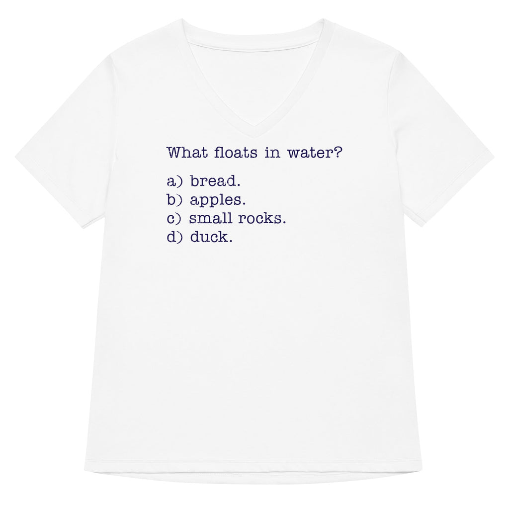 What Floats In Water? Women's V-Neck Tee Hoodie, Sweatshirt | CoreVibeTees.com (Image 2)