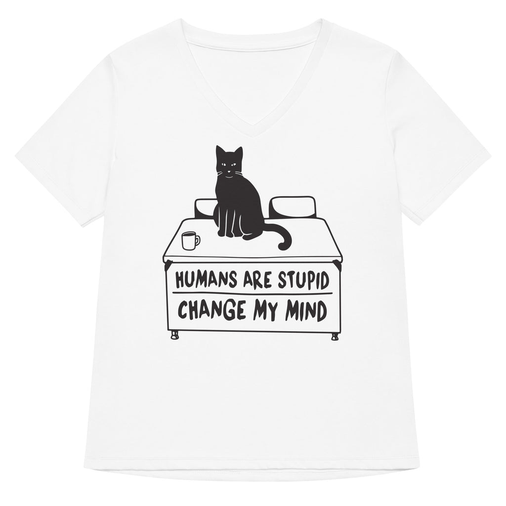 Humans Are Stupid Women's V-Neck Tee Hoodie, Sweatshirt | CoreVibeTees.com (Image 2)