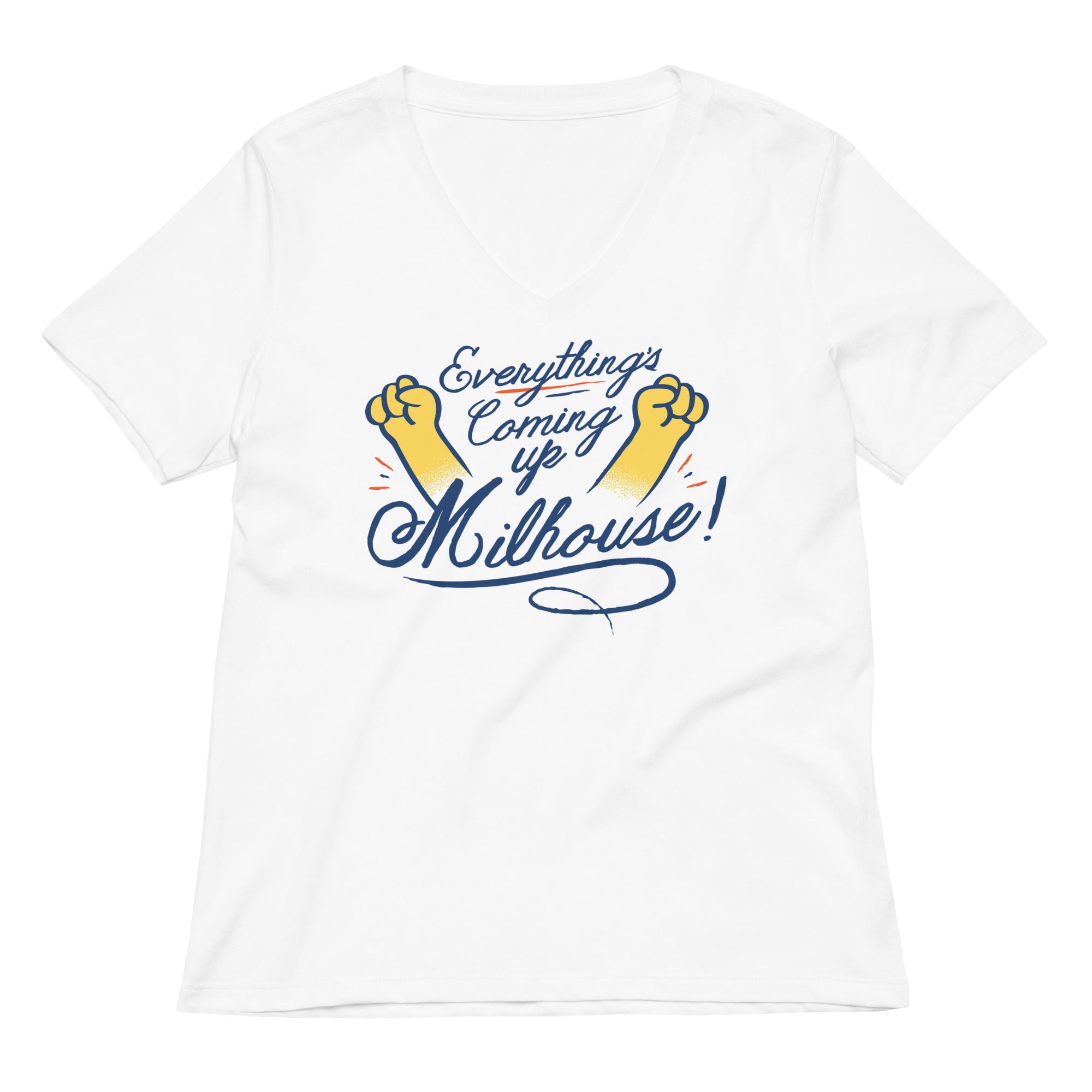 Everything's Coming Up Milhouse! Women's V-Neck Tee Hoodie, Sweatshirt | CoreVibeTees.com (Image 1)