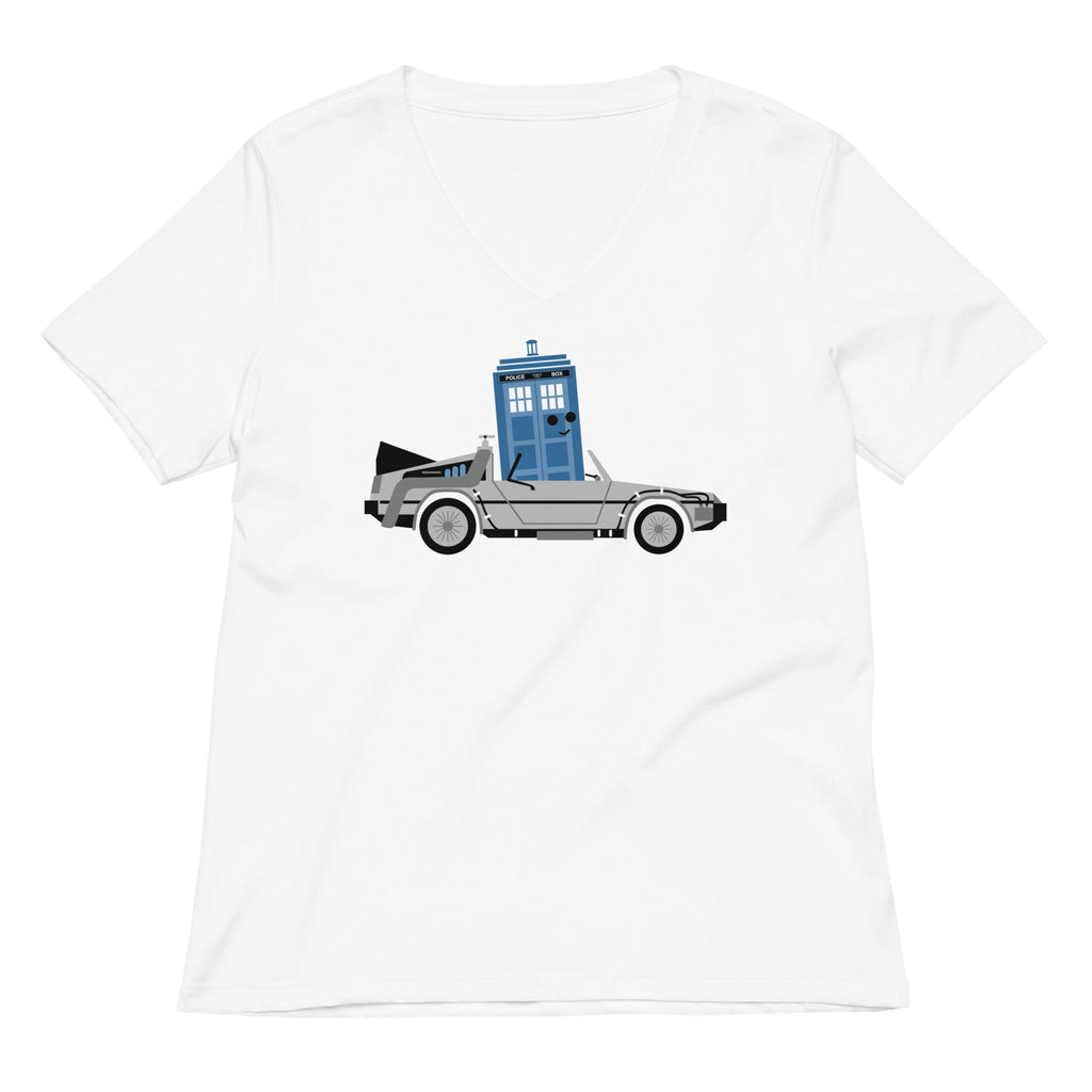Time Machine x Two Women's V-Neck Tee Hoodie, Sweatshirt | CoreVibeTees.com (Image 3)