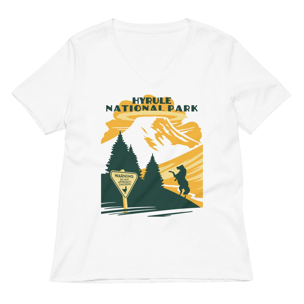 Hyrule National Park Women's V-Neck Tee Hoodie, Sweatshirt | CoreVibeTees.com (Image 2)