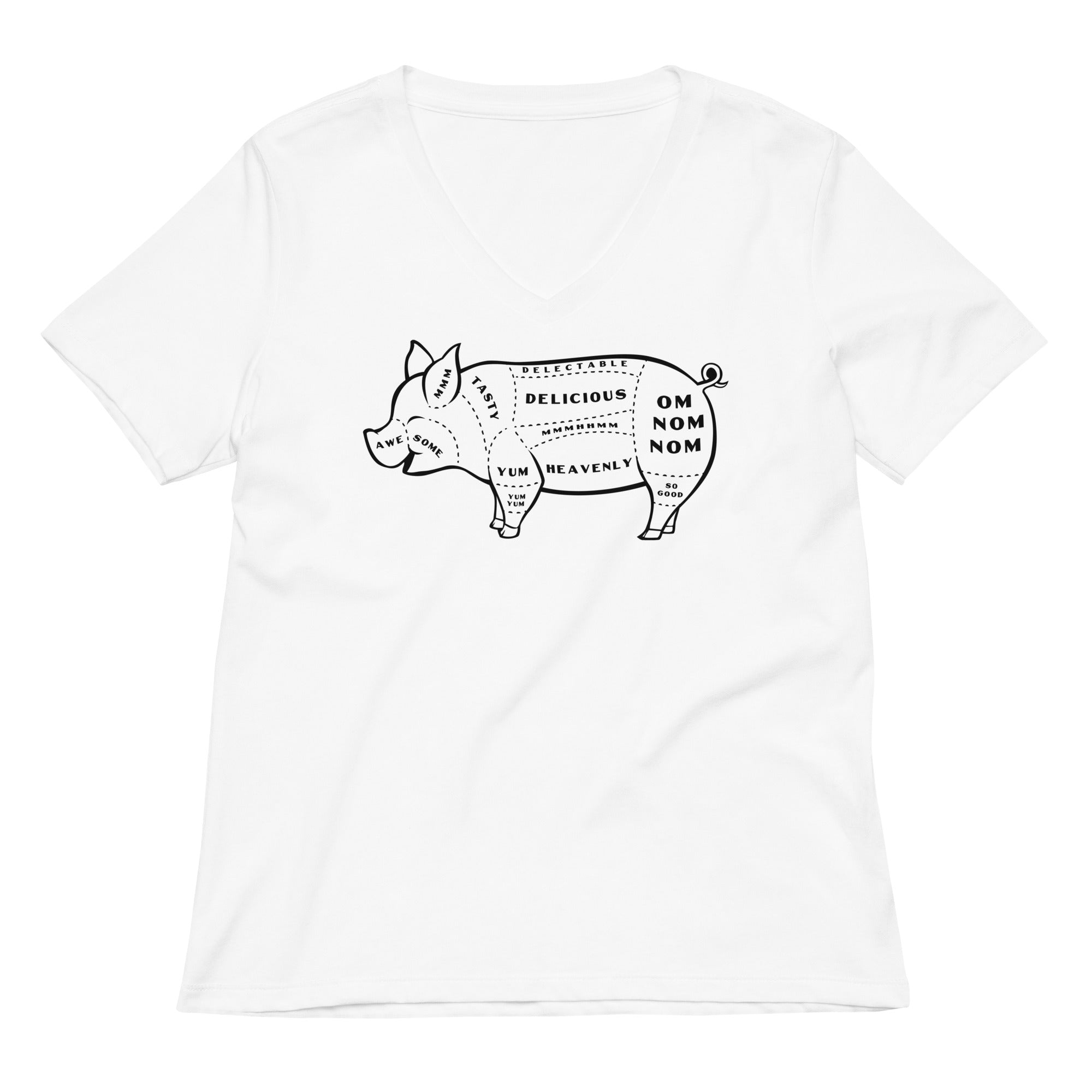 Tasty Pig Cuts Women's V-Neck Tee Hoodie, Sweatshirt | CoreVibeTees.com (Image 2)