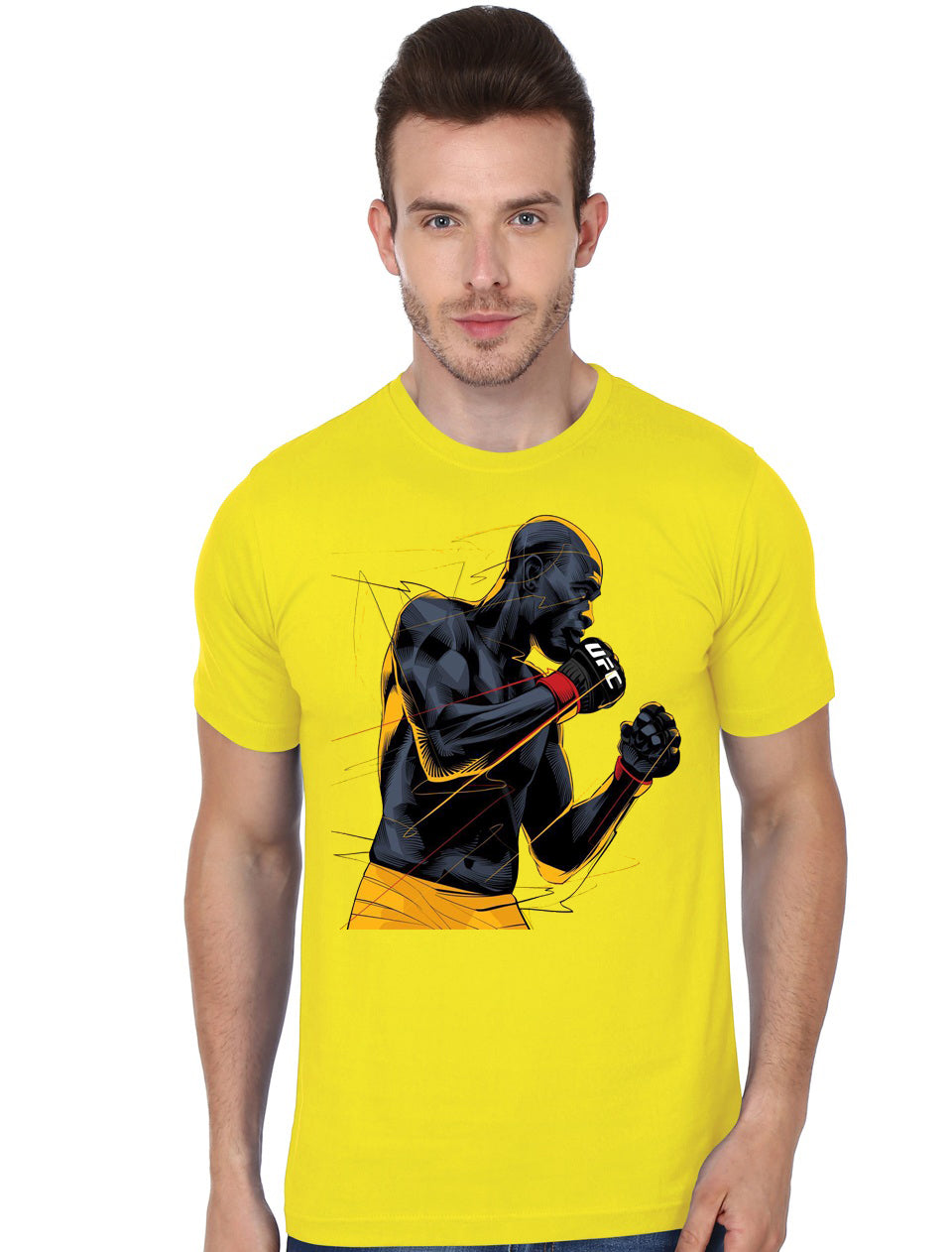 Ufc Yellow Half Sleeve T-Shirt Hoodie, Sweatshirt | CoreVibeTees.com