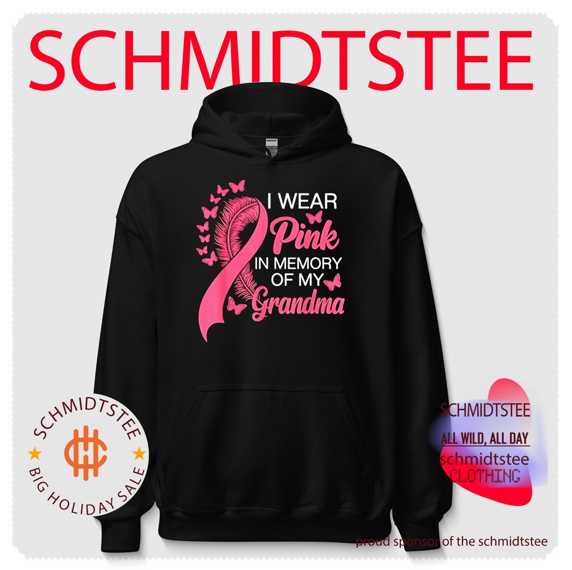 I wear pink in memory of my grandma pink ribbon breast cancer awareness shirt