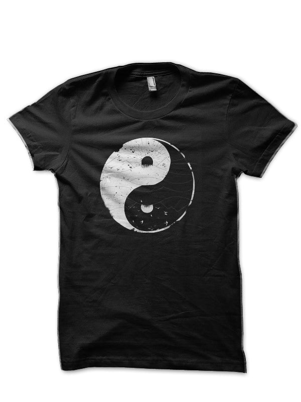 Yin Yang Half Sleeve Black T-Shirt Hoodie, Sweatshirt | CoreVibeTees.com