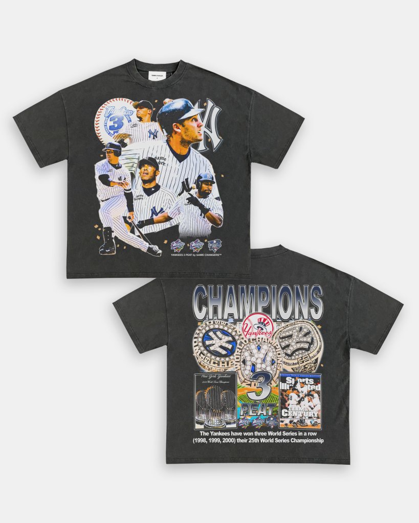 YANKEES 3 PEAT TEE - [DS] Hoodie, Sweatshirt | CoreVibeTees.com (Image 1)