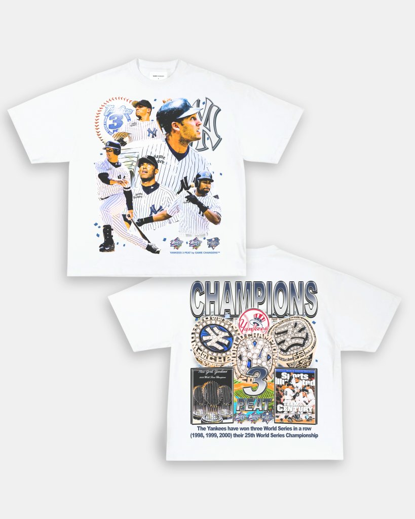 YANKEES 3 PEAT TEE - [DS] Hoodie, Sweatshirt | CoreVibeTees.com (Image 2)