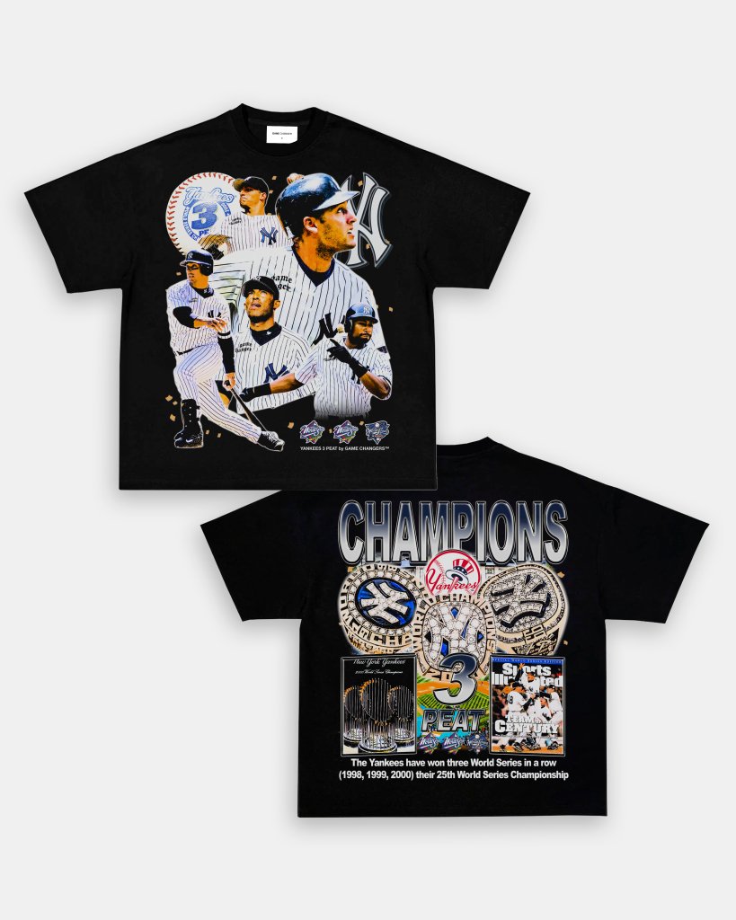 YANKEES 3 PEAT TEE - [DS] Hoodie, Sweatshirt | CoreVibeTees.com (Image 3)