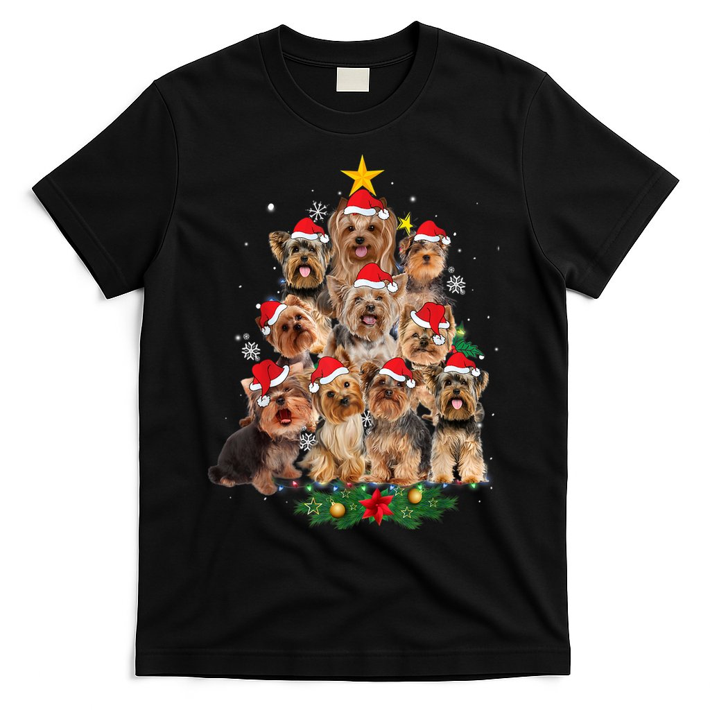 Yorkie Christmas Tree Funny Xmas Gifts For Yorkie Dog Lover TShirt T-Shirt Hoodie, Sweatshirt | CoreVibeTees.com