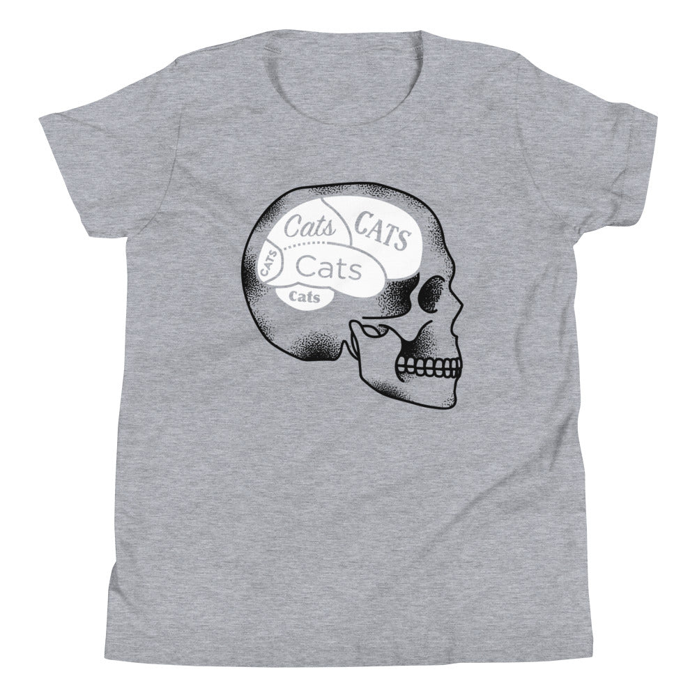 Cats On The Brain Kid's Youth Tee Hoodie, Sweatshirt | CoreVibeTees.com (Image 1)