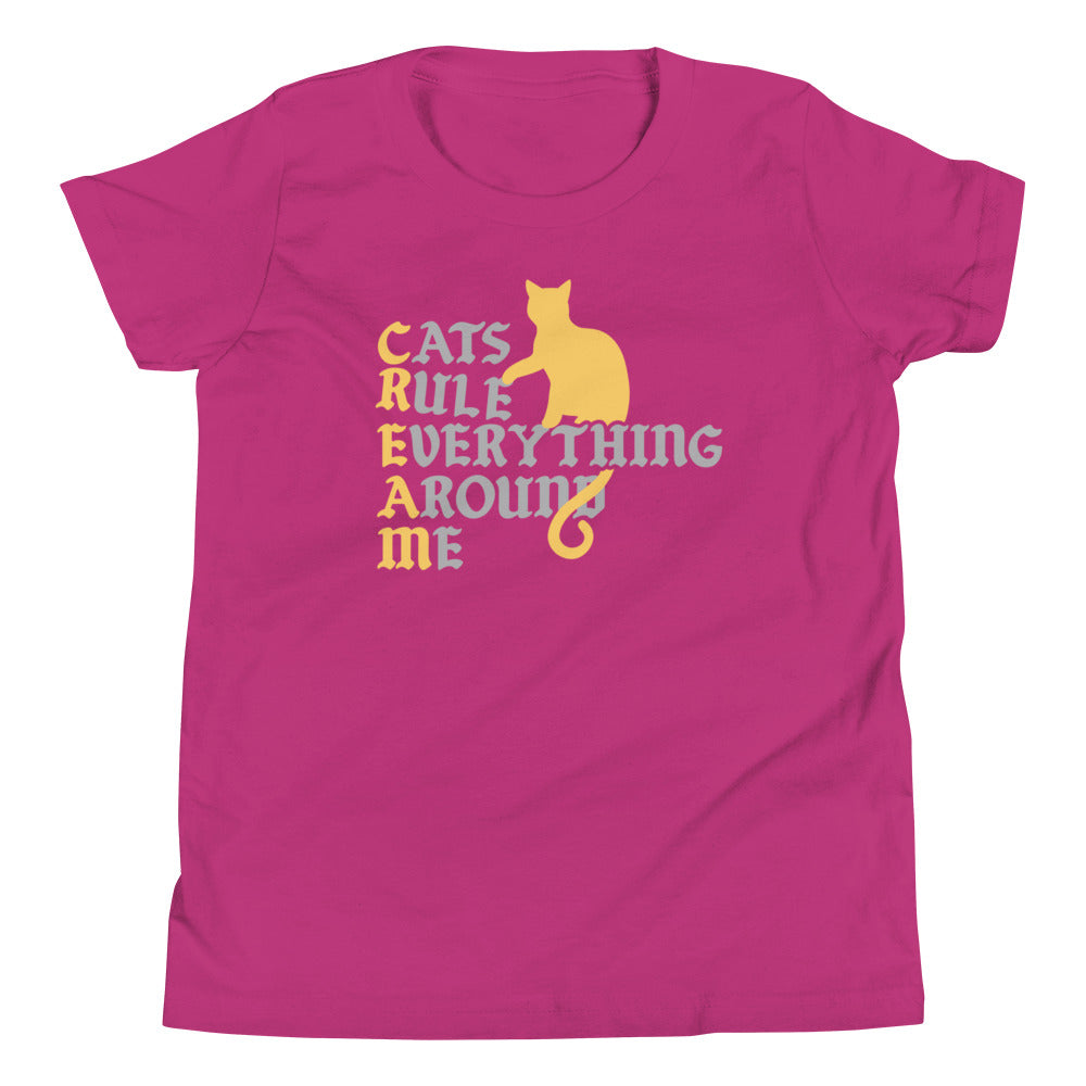 Cats Rule Everything Around Me Kid's Youth Tee Hoodie, Sweatshirt | CoreVibeTees.com (Image 5)