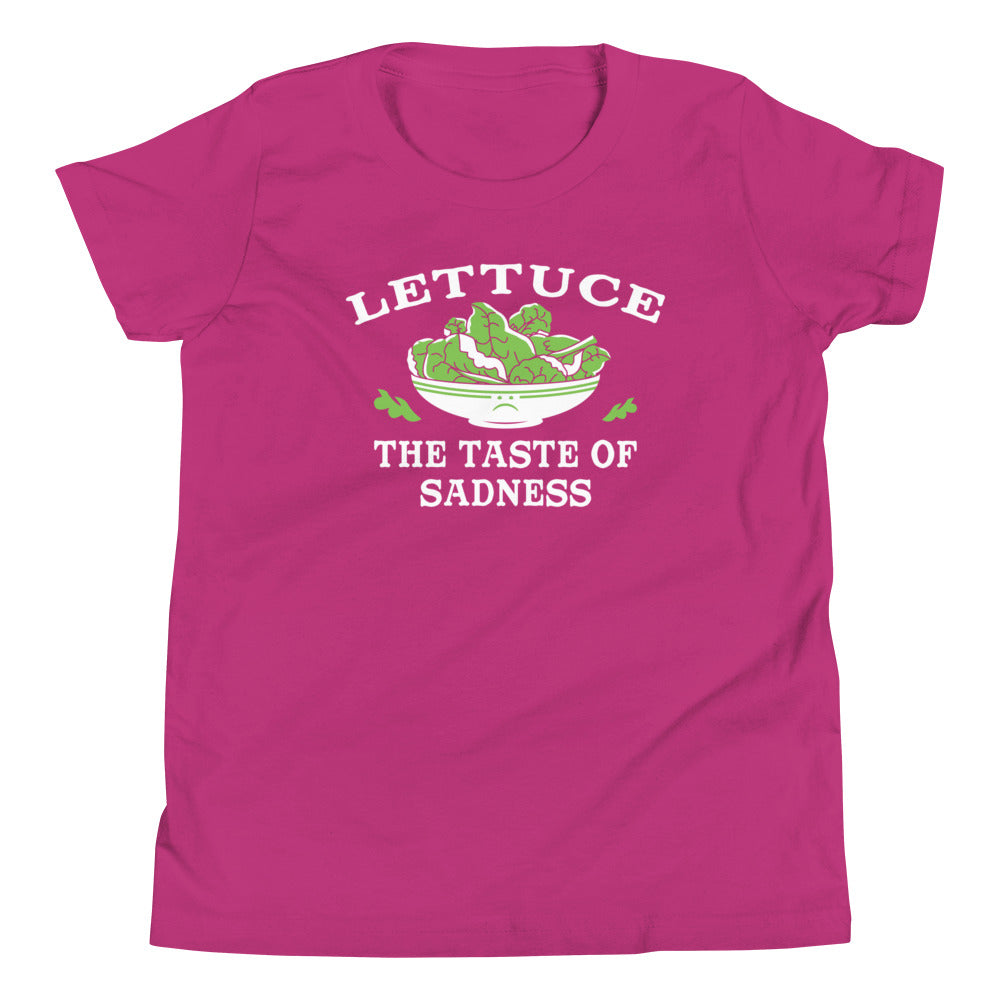 Lettuce, The Taste Of Sadness Kid's Youth Tee Hoodie, Sweatshirt | CoreVibeTees.com (Image 3)